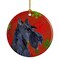 Caroline&#x27;s Treasures   SS4736-CO1 Scottish Terrier Red and Green Snowflakes Holiday Christmas Ceramic Ornament, 3 in, multicolor